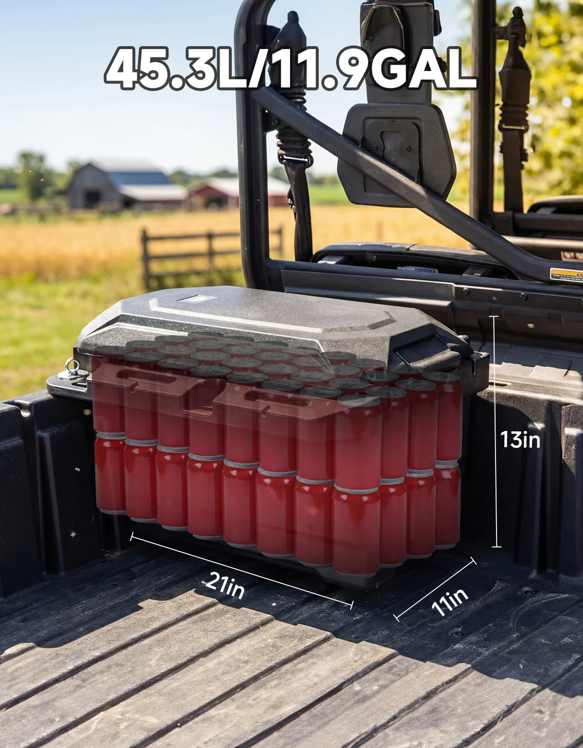 45L Waterproof Lockable Cargo Storage Bin for Can-Am Defender & Commander