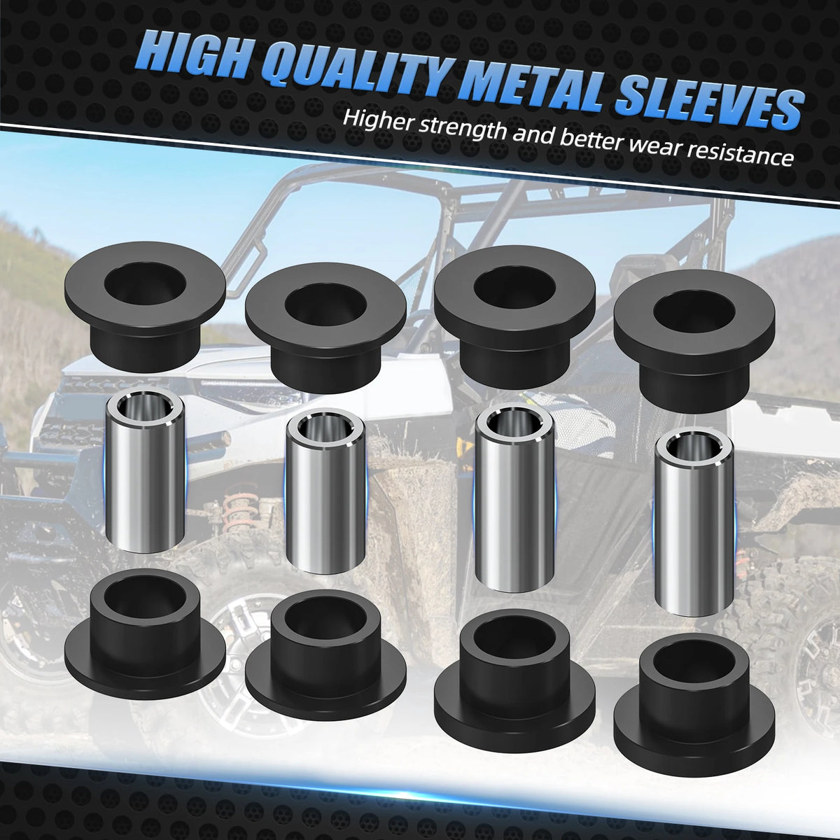 Front Shock Bushing Sleeve Kit for Polaris Ranger XP 1000, Ranger 1000 & More