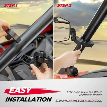 KEMIMOTO Adjustable Side Mirror for 1.65–2 Inch Roll Bar for UTV & SXS