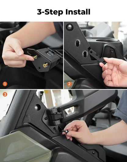Wide Side Mirrors with Nylon and Aluminum Mounts for Can-Am Defender (2016–2024)