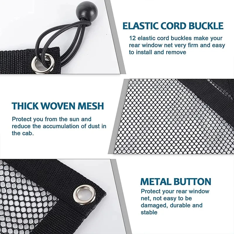 Soft Mesh Rear Window Net, 2-Seat for Polaris RZR 570, RZR 900 & More