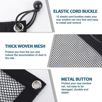 Soft Mesh Rear Window Net, 2-Seat for Polaris RZR 570, RZR 900 & More