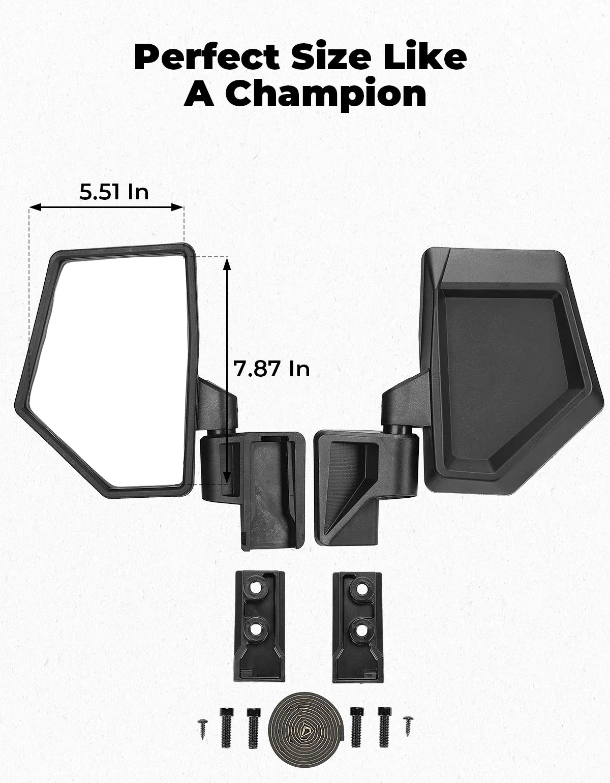 KEMIMOTO Door-Mounted Side Mirror Kit for Polaris Ranger XD 1500 (2024–2026)