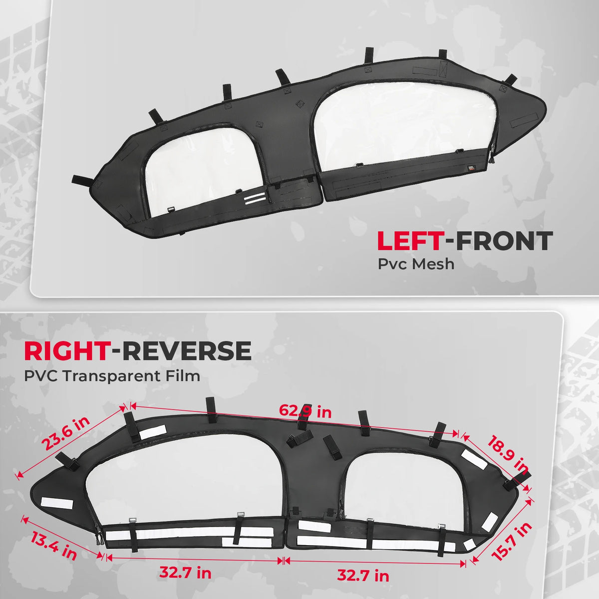 KEMIMOTO Soft Upper Cab Door Enclosure Kit, 4-Door for Can-Am Maverick X3 (2017–2024)
