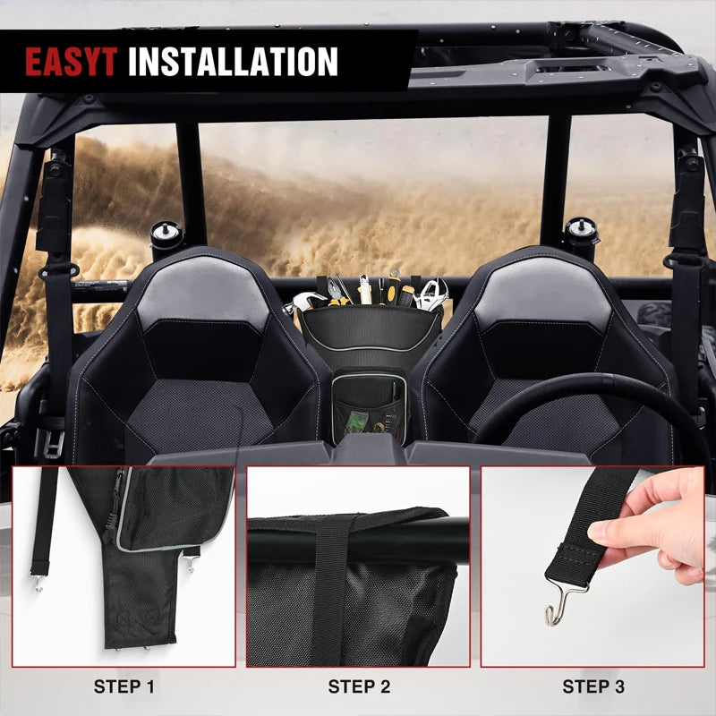Waterproof Center Seat Cab Pack Storage Bag for Polaris RZR 570, RZR XP 1000 & RZR 900