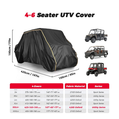 KEMIMOTO Full-Size 420D Oxford UTV Cover