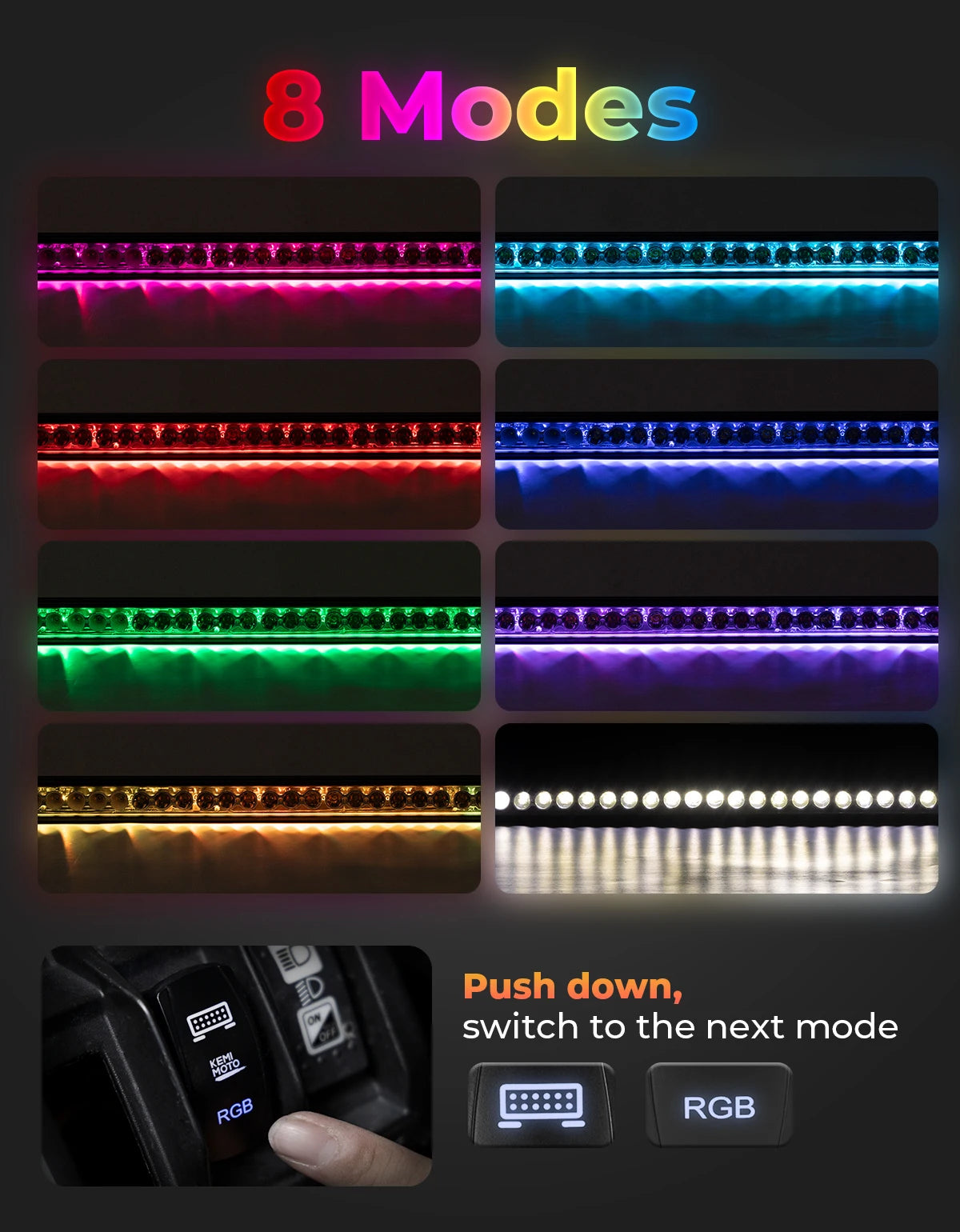 50-Inch RGB LED Light Bar with Brackets and Wiring for Can-Am Maverick X3 & Maverick R