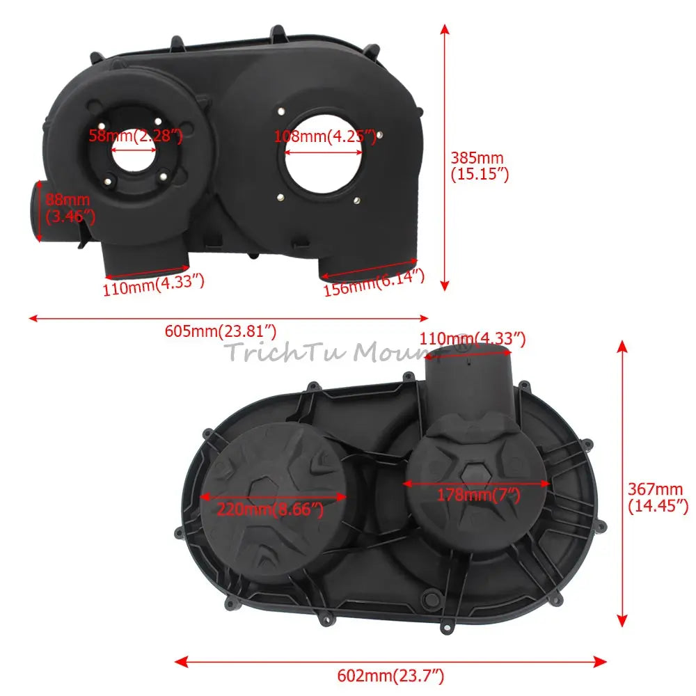 Inner and Outer CVT Clutch Housing Covers (Pair) for Can-Am Maverick X3 (2017–2023)