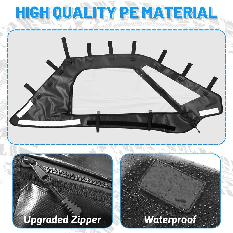 Soft Upper Doors with Mirror Cutouts, 2-Seat for Polaris RZR Pro R (2022–2024)