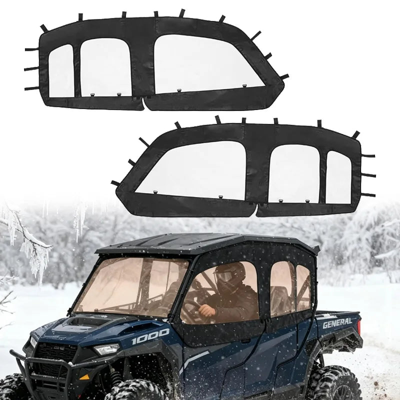 Soft Upper Cab Doors with Clear PVC Windows, 4-Seat for Polaris General (2018–2025)