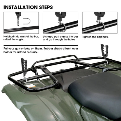 Gun & Tool Holder Rack Mount with Rubber Straps for UTV & SXS