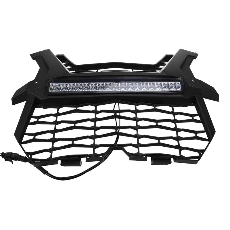 Black Mesh Front Grille with LED Light Bar for Polaris RZR XP 1000 & RZR XP Turbo