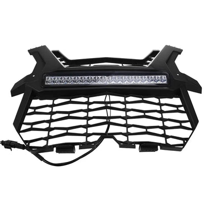 Black Mesh Front Grille with LED Light Bar for Polaris RZR XP 1000 & RZR XP Turbo