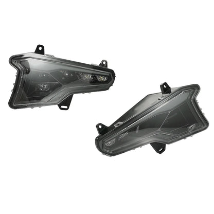 Black LED Headlights with White Accent and Amber Turn Signals for Polaris Xpedition (2024–2026)