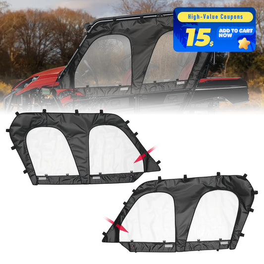 Soft Upper Door Panels with Roll-Up Windows for Kawasaki Teryx4 (2016–2026)