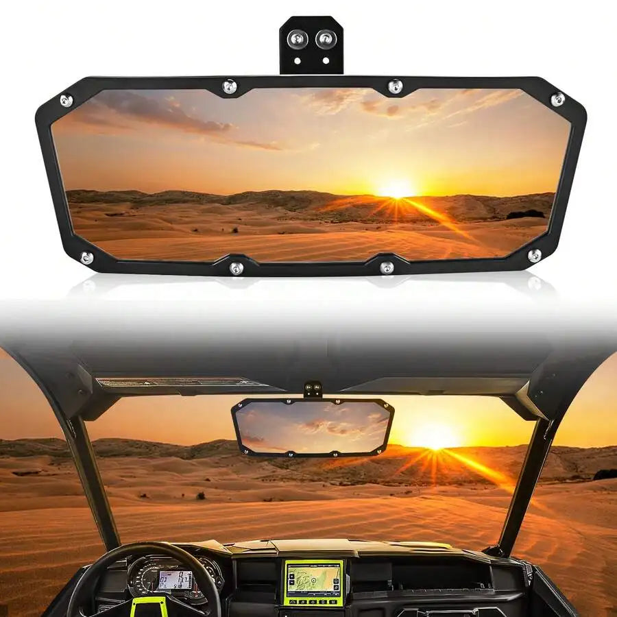 Center Rearview Mirror, Convex Glass for Polaris Ranger XP 900, Ranger XP 1000 & Can-Am Defender