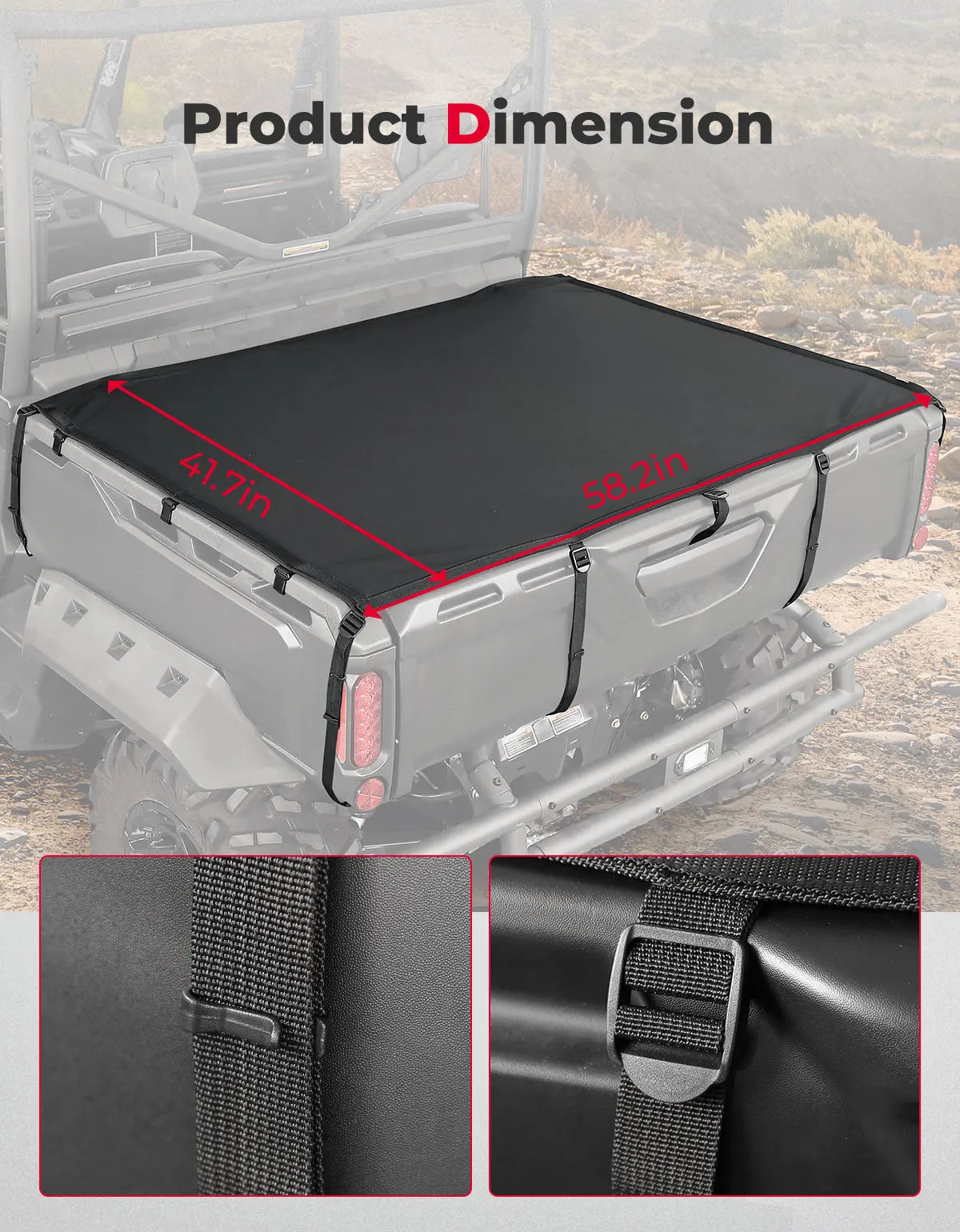 Cargo Bed Net Cover with Tie-Down Straps for Can-Am Defender (2016–2024)