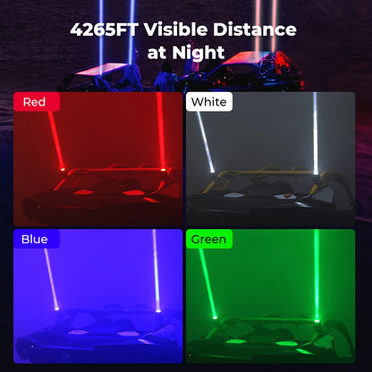 RGB Whip Light Kit with Roll Bar Clamps for UTV & SXS