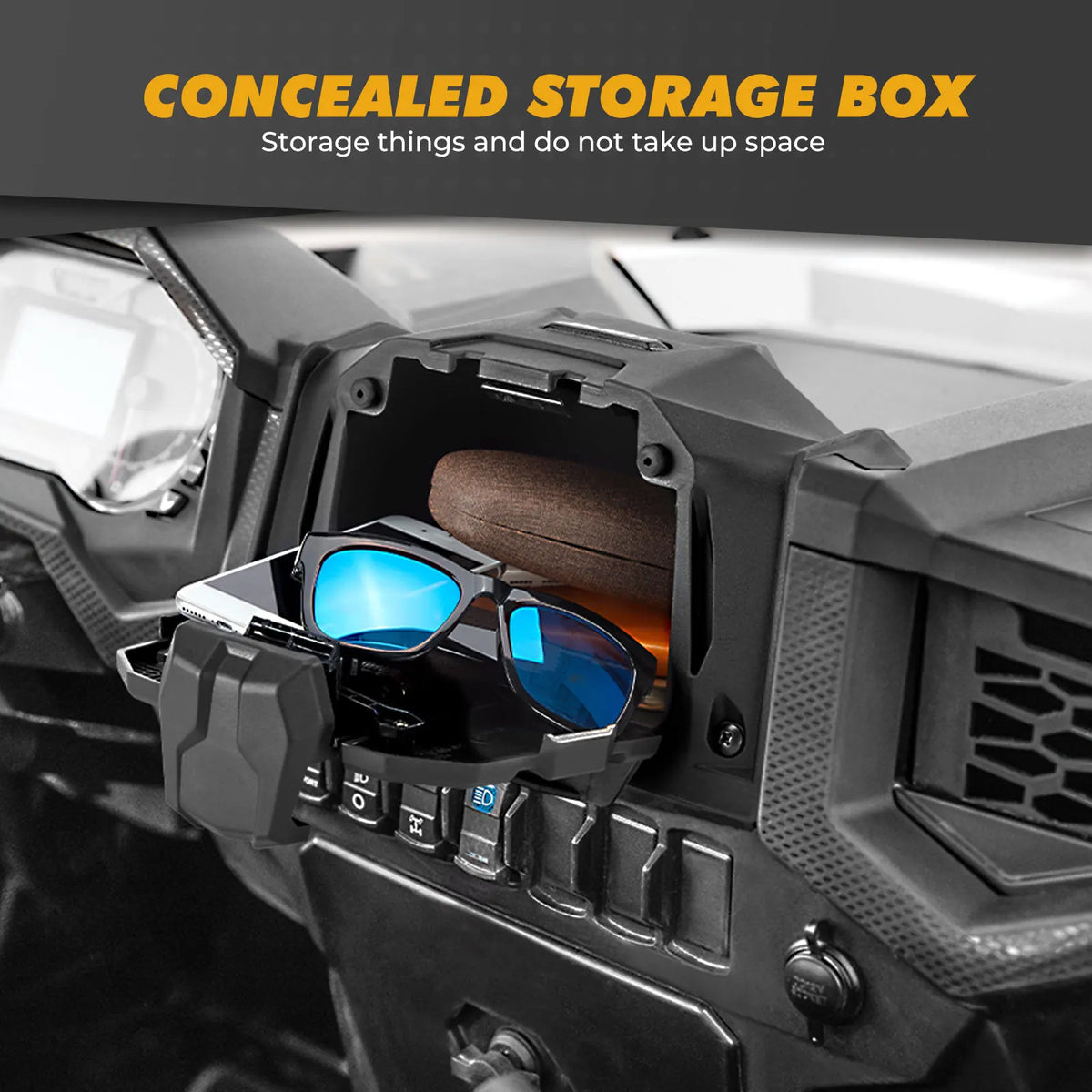 Tablet and Phone GPS Mount with Storage Box for Polaris RZR XP Turbo, RZR XP 1000 & RZR Trail