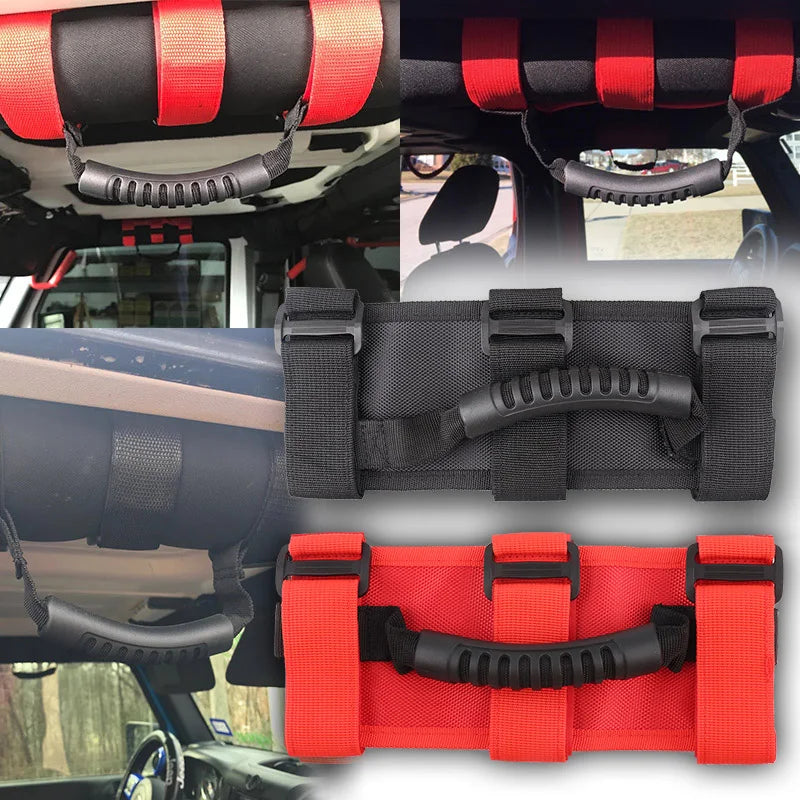 Heavy-Duty Nylon Roll Bar Grab Handles, 1.5–2 Inch for UTV & SXS