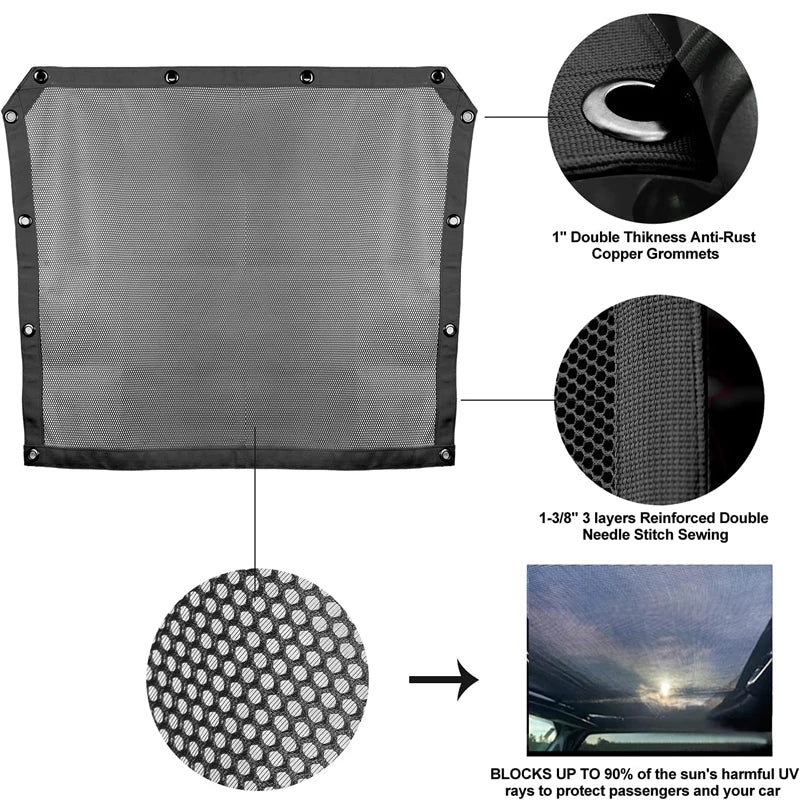 Heavy-Duty Mesh Sunshade Top with UV Protection for Polaris RZR Pro XP (2020–2022)