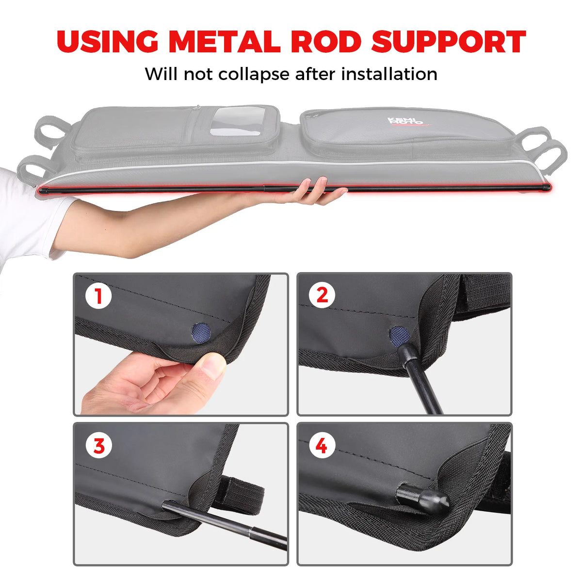 KEMIMOTO Overhead Roof Storage Bag for Polaris RZR XP 1000, RZR XP Turbo & More