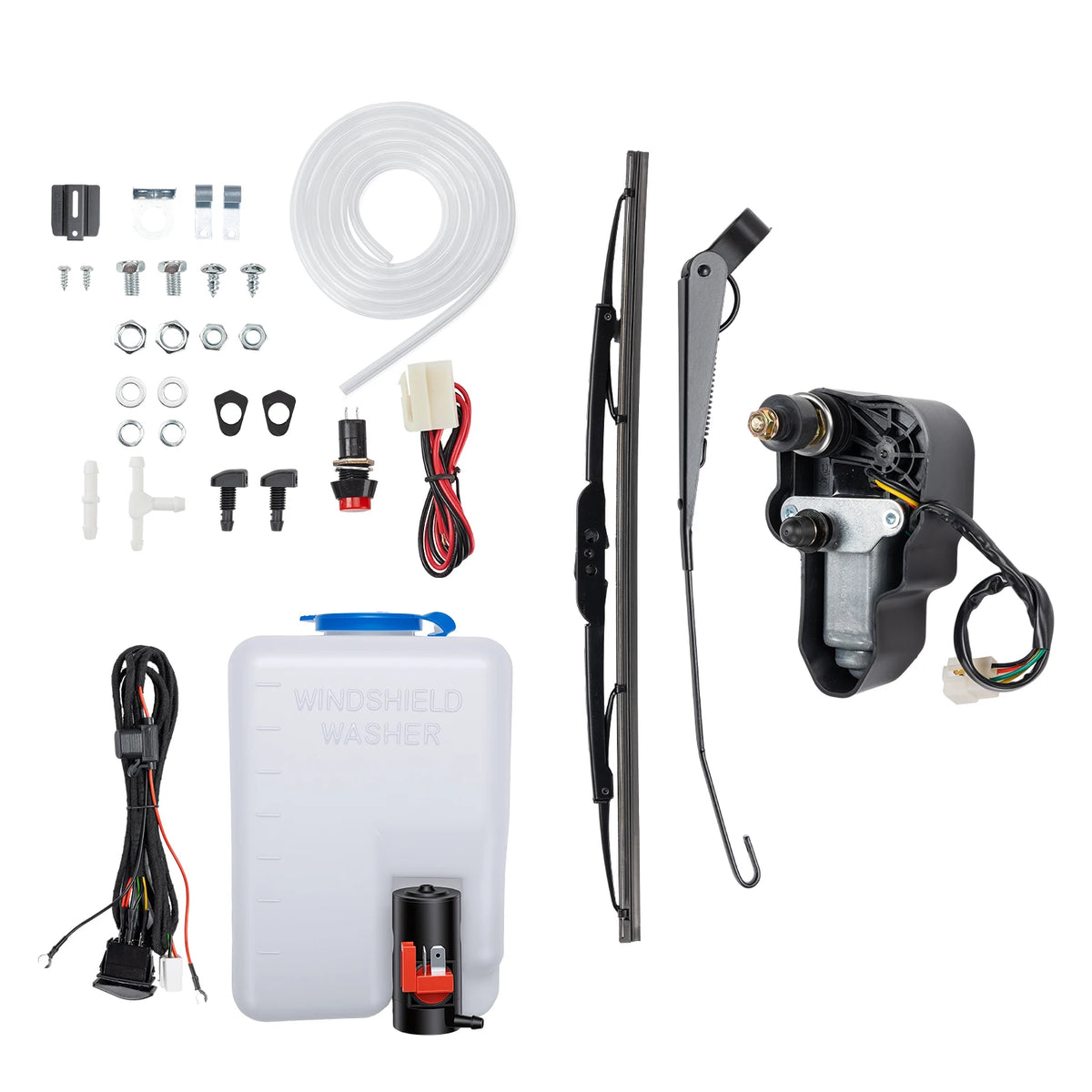 Electric Windshield Wiper Kit with Arm, Blade and Switch for UTV & SXS