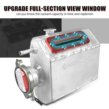 NICECNC Aluminum Coolant Reservoir with Sight Window for Can-Am Maverick X3 & Defender