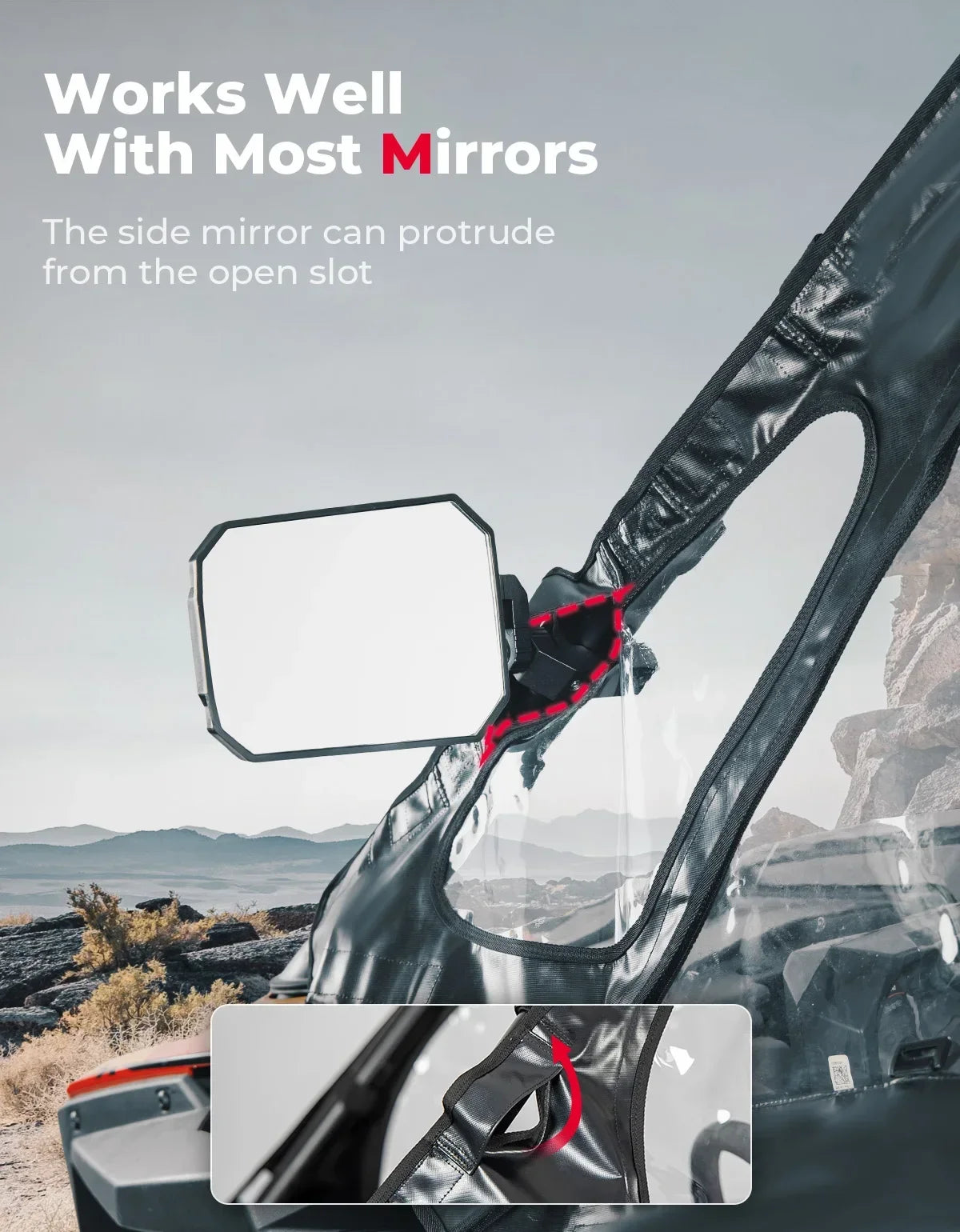 KEMIMOTO Soft Upper Cab Enclosure Doors with YKK Zippers for Polaris RZR Pro XP & RZR Turbo R