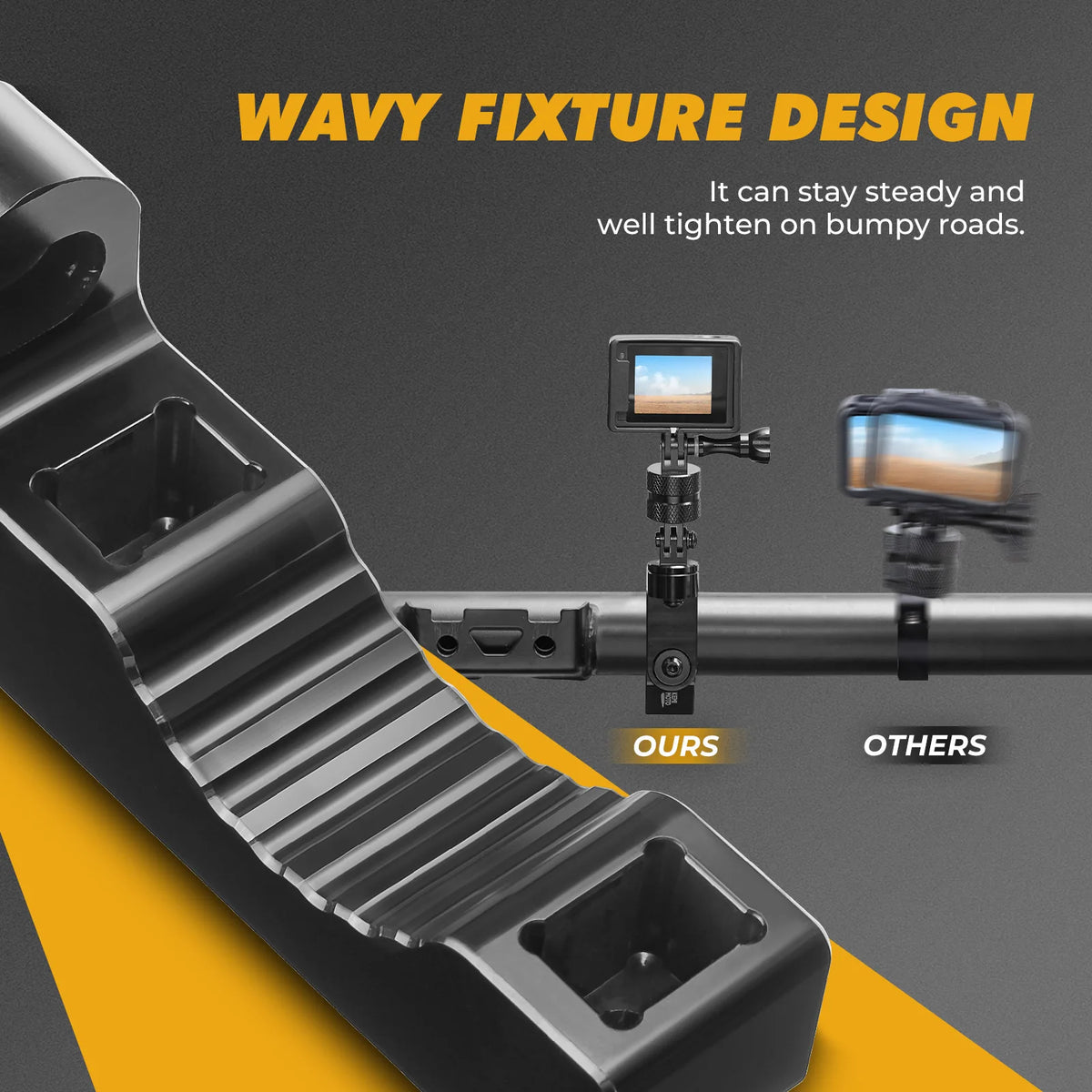 Roll Bar Action Camera Mount, 360° Adjustable for UTV & SXS
