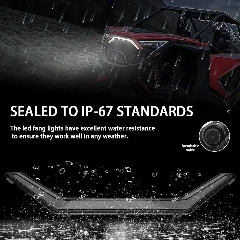 Front LED Accent Light with Turn Signal Center Grille for Polaris RZR Pro XP & RZR Turbo R
