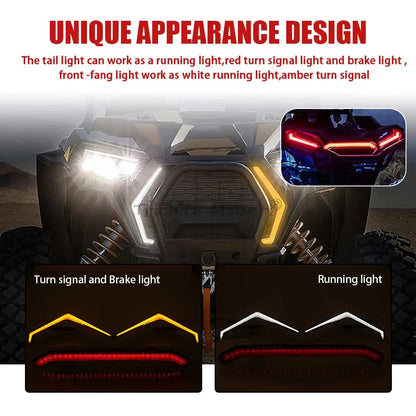 Center Tail Light and Front Fang Light Kit for Polaris RZR XP 1000 & RZR XP Turbo