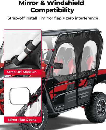 PVC Soft Upper Door Cab Enclosure for Kawasaki Teryx4 (2016–2026)