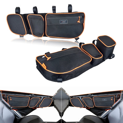 Front Upper Door Storage Bags with Knee Pads for Can-Am Maverick X3 (2017–2026)