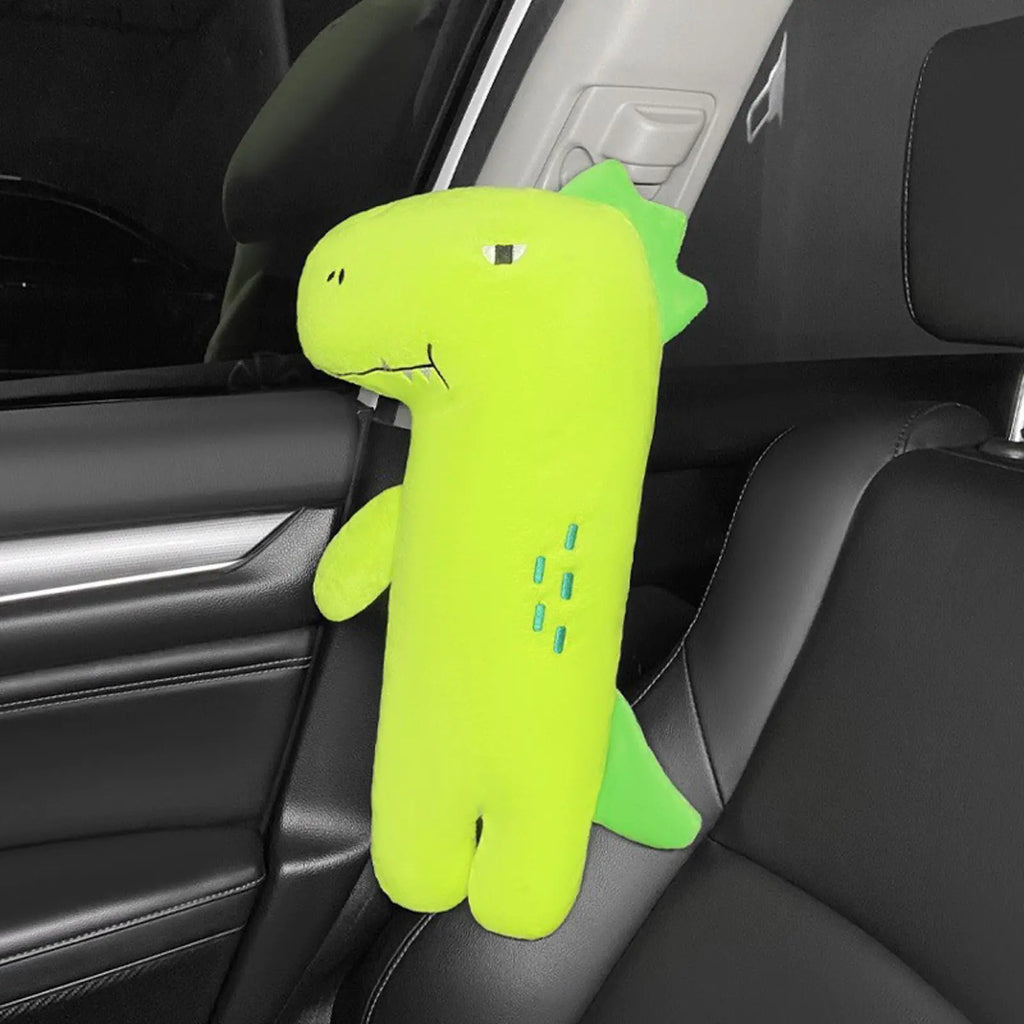 Car Seat Belt Pillow Safety Seatbelt Shoulder Pad Stuffers Cute Toy Cute Neck Cushion Car Accessories Seatbelt Shoulder Protector Sleeping Pillow for Kids Auto Interior Accessories (Green)