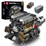 Mould King 10131 W16 Engine Building Blocks Sets V8 Engine Model kit That Run Build Your Own STEM Model Engine 16-Cylinder Car Engine Building Engineering Toys for Kids/Adults Collections(952+PCS)
