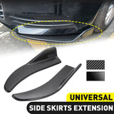 Universal Black Carbon Fiber Car Bumper Spoiler Set