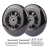 WHEELGOO 2-Pack PU Luggage Suitcase Replacement Wheels Repair Kit w/ABEC-7 Bearings and 6mm Axles for Trolley Carry-on Roller Travel Bag (90 * 24mm)