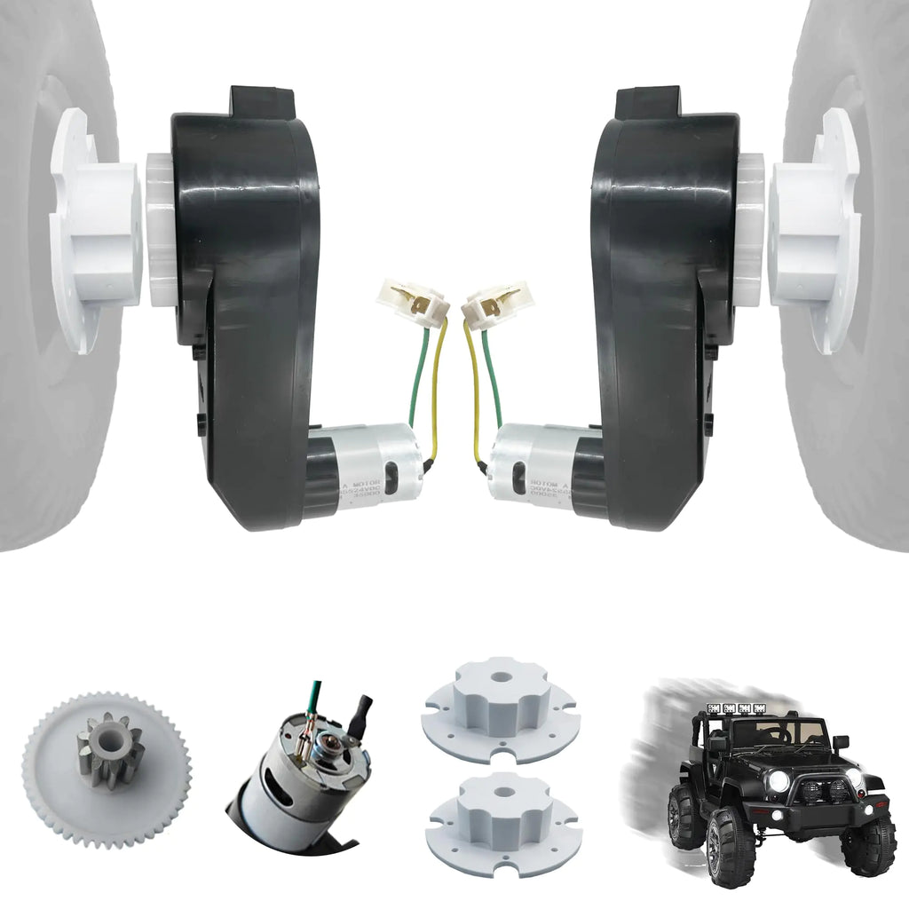 JRRXM 2PCS 24 Volt RS555 35000RPM High-Speed Motor Gearbox for Power Wheels Kids Ride on Toys Car Motor UpgradePair of 18V-24V High Torque Motor for Kids Electric Vehicle Replace Parts 18V