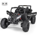 Ride on Toys for Kids 4-8 2 Seater UTV with Remote Control Electric Vehicles with Horn 3 Speeds LED Lights MP3 Player Open Doors Safety Belt (Black)