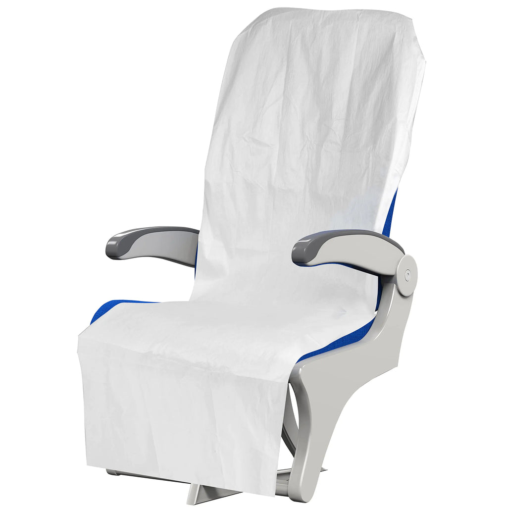 Disposable Airplane and Public Seat Covers (12 pack) - Individually Wrapped Travel Ready Protector Covers seats in Planes Restaurants Public Transportation and More! - Fits Snugly Over ANY Seat