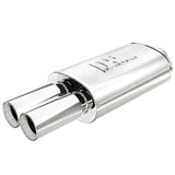 MagnaFlow Performance Exhaust Muffler 14815: 2.25"/3.125" Inlet/Outlet 5x8x14" Oval Stainless Steel Brushed Finish