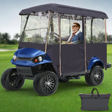 LUPPLE Golf Cart Enclosure 4 Passenger Rain Winter Cover Long Roof for Club Car Ezgo Yamaha Side Doors Curtains Transparent Window Four Person Seat Waterproof Weather Protection 86 Inch