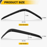 Front Rear Fender Flares Compatible With 2007-2018  Wrangler JK JKU, Off-Road Wheel Flares Liner 4 PCS
