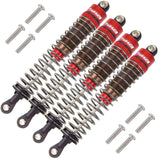 TOOMOD 1/10 90mm RC Oil filled Shock Absorbers kit for Tamiya Bullhead SuperClod Buster TRX4 Axial SCX10 D90 Crawler Car Truck Car Upgrades Replace Parts (Red)