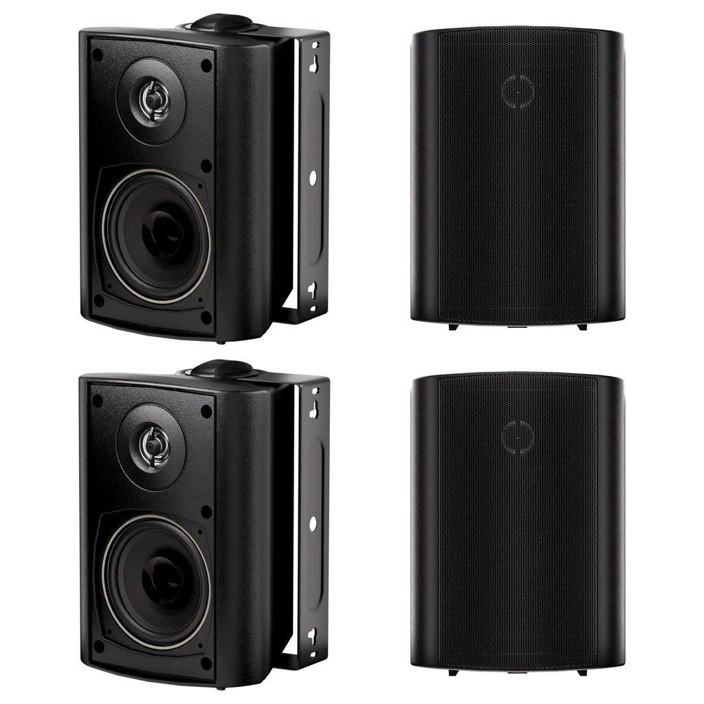 Herdio 400 Watts Waterproof Bluetooth Speakers 4 Inches All Weather Wired Wall Mount System with Superior Stereo Dome Tweeter Indoor- Outdoor Speakers (4 Speakers)