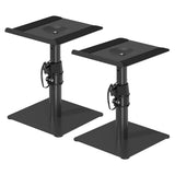 suptek Free-Standing Speaker Stand Desktop Set 9.6 x 8.8 inch Trays Height Adjustment and Tilt Universal Audio Holders for Computer and Bookshelf Speakers Elevated Sound 2 Pack Black SDM001T