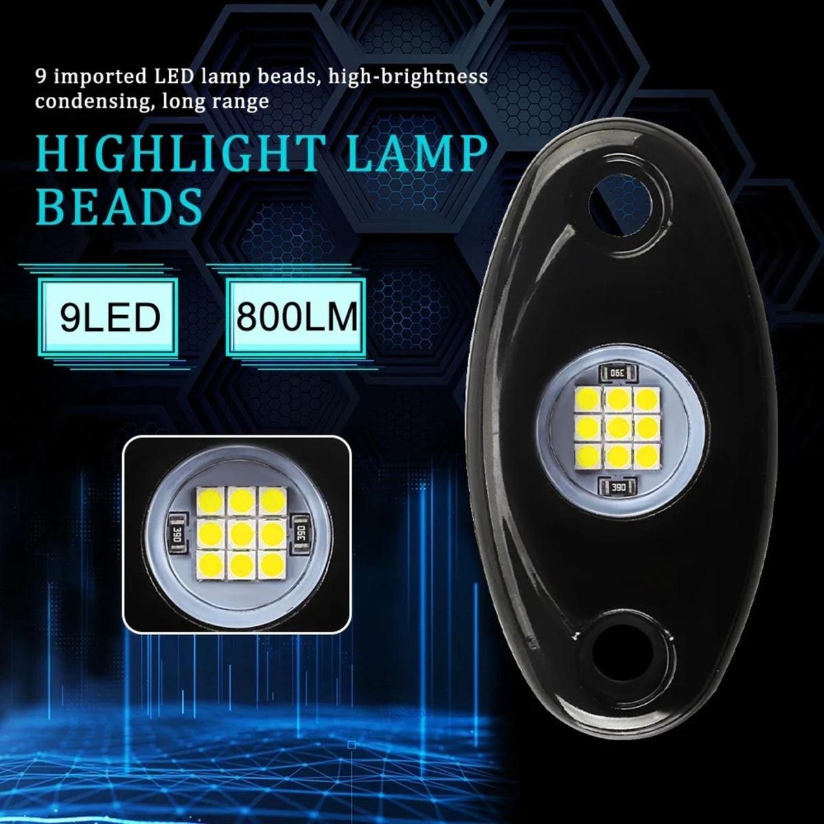 9-LED RGB Rock Light, Underbody Accent Light for UTV & SXS – view 5