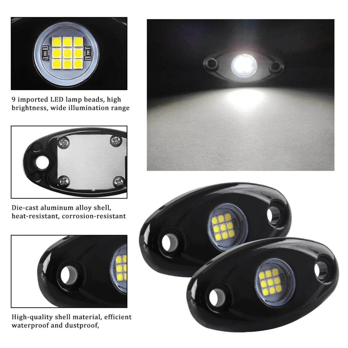 9-LED RGB Rock Light, Underbody Accent Light for UTV & SXS – view 7