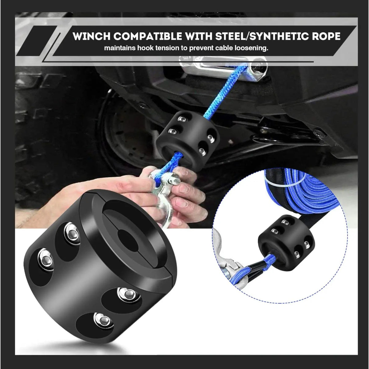 Rubber Winch Cable Hook Stopper and Line Saver for UTV & SXS – view 3